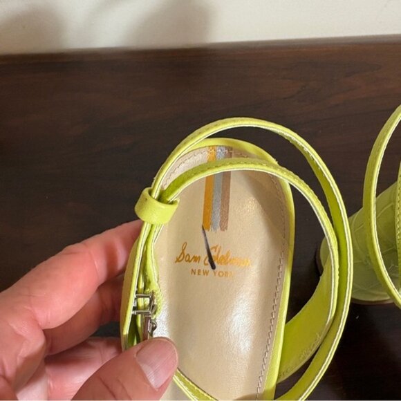 Sam Edelman Neon Yellow Block Heel Sandals NWT conditon - Picture 3 of 5